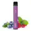 Elfbar Blueberry Raspberry Produktbild mit Blaubeeren und Himbeeren im Hintergrund