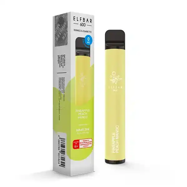 Elfbar Pineapple Peach Mango 0mg Produktbild mit Verpackung