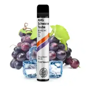 187 Schwarze Traube Produktbild mit Trauben und Eis im Hintergrund