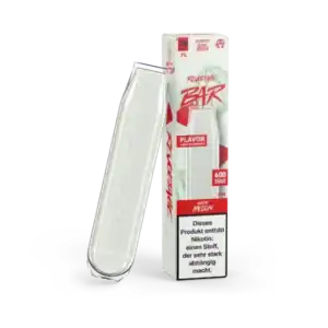 Bild mit Revoltage White Melon Nikotinfrei im Hintergrund ist die Verpackung.