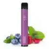 Bild mit Elfbar 600 Blueberry Raspberry nikotinfrei im Hintergrund sind Blaubeeren und Himbeeren.