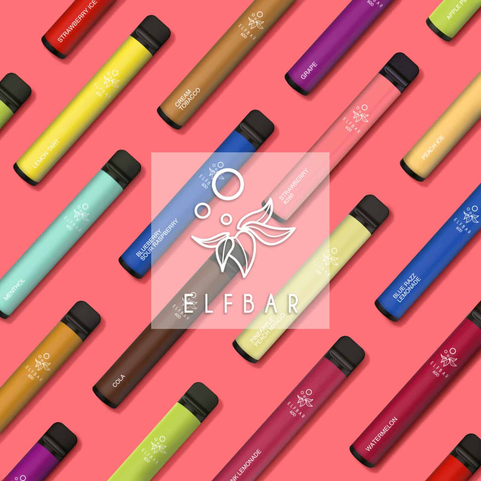 Bild mit Elfbar 600 im Hintergrund sind mehrere Elfbar 600.