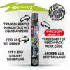 Stick V2 von 187 Design mit transparentem Mundstück und Liquid-Anzeige, ausgestattet mit Fresor Mesh Coil Technologie für verbesserten Geschmack und mehr Züge. Das Design zeigt das coole 'Happy Crystal' Motiv und bietet eine kindersichere 3-Zug-Sicherung. Aromatisiert mit Aromen aus Deutschland.